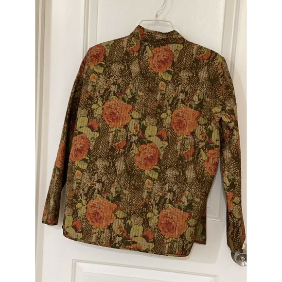 Batik Print Quilted Light Reversible Open Jacket Womens Bohemian Size Medium - Picture 3 of 5